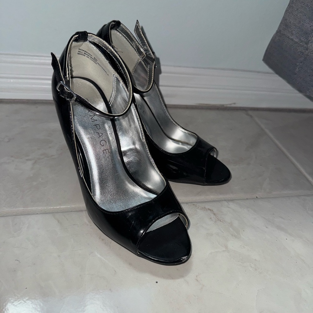 Rampage Black Peep Toe Heels
